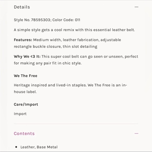 Free people we the free Jona belt  in ivory color - Picture 14 of 16